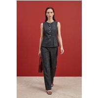 Set aus Popelin-Weste und Hose