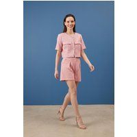 Strukturiertes Baumwoll-Shorts-Set