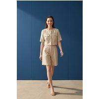 Strukturiertes Baumwoll-Popeline Co-ord Set