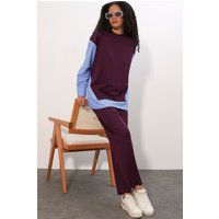 Lagen-Look Strick-Set mit Streifen