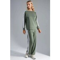 Gestreiftes Set aus Sweatshirt und Weiter Hose