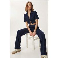 Gecropptes Zip-Set mit Weitem Bein