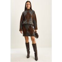 Strick-Set mit Argyle-Muster