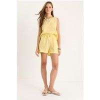Besticktes Baumwoll-Coord-Shorts-Set
