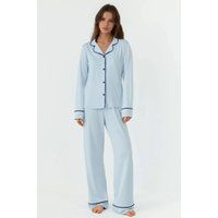 Weiches Pyjama-Set mit Hemdkragen