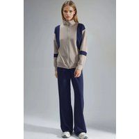 Farbblock-Zweiteiler mit Weitbein-Hose