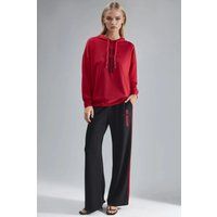 Modal-Touch Hoodie und Weit Geschnittene Hose Set