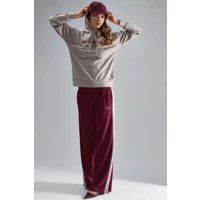 Besticktes Hoodie- und Weithosen-Set