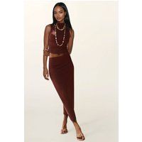 Elegantes Rippstrick-Top mit Stehkragen