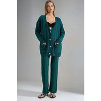 Strukturiertes Rippstrick-Set mit Cardigan