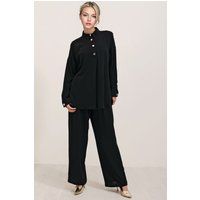 Strukturiertes Set aus Hemd und weiter Hose