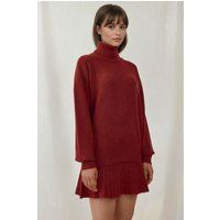 Strukturiertes Oversized Rollkragen-Strick-Set