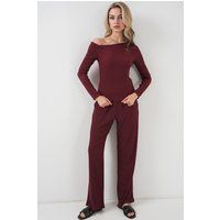 Texturiertes Co-ord-Set mit Bootsausschnitt
