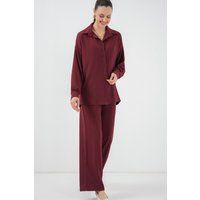 Texturiertes Set aus Hemd und weit geschnittener Hose