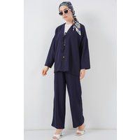 Strukturiertes Set aus Cardigan und Weitschaftshose