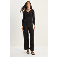 Zweiteiler mit V-Ausschnitt-Cardigan und Hose