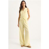 Set aus V-Ausschnitt-Weste und Weitbein-Hose