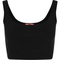 Geripptes Crop-Top mit Rundhalsausschnitt