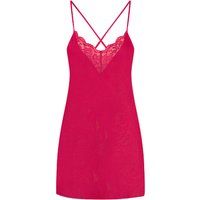 Satin-Chemise mit Spitzendetail