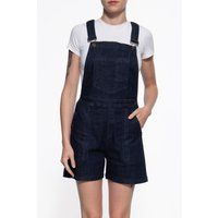 Workwear-Inspirierte Denim Latzshorts