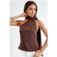 Asymmetrische One-Shoulder Satinbluse