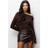 Asymmetrisches schulterfreies Slim-Top