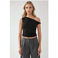 Asymmetrisches Off-Shoulder Slim Top