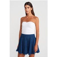 Trägerloses Bandeau-Top mit Schleife