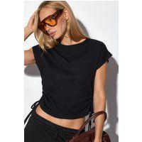 Kurzes Jersey-Top mit seitlichem Tunnelzug