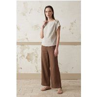 Elegante Popeline-Bluse mit U-Boot-Ausschnitt