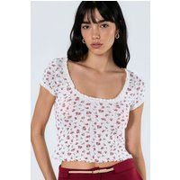Bauchfreies Top mit Blumenmuster