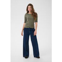 Geripptes Slim-Fit Top mit Wellenkante