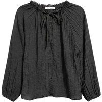 Strukturierte Musselin-Bluse mit Bindedetail