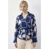 Wickelbluse mit geometrischem Muster