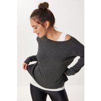 Lockeres Langarmshirt mit Bootsausschnitt