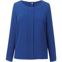 Rundhalsbluse mit Falten-Details