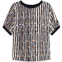 Kurzarm-Viskosebluse mit Grafik-Print
