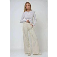 Langarm Henley aus Waffelstrick