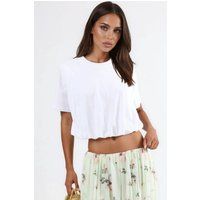 Crop-Top aus Baumwolle mit elastischem Bund