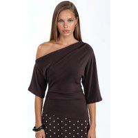 Elegante drapierte Bluse mit U-Boot-Ausschnitt