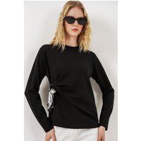 Langarmshirt mit seitlichem Knotendetail