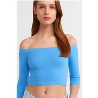 Schulterfreies Jersey-Crop-Top