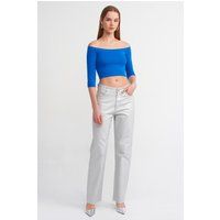 Schulterfreies Jersey Crop-Top