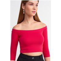 Schulterfreies Cropped Jersey-Top