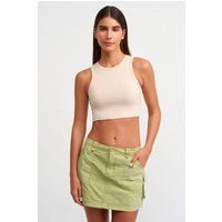 Ärmelloses Crop-Top aus Rippstrick