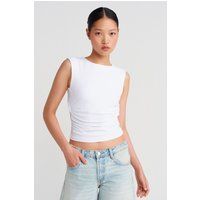 Jersey-Crop-Top mit Raffungen und Rückenausschnitt
