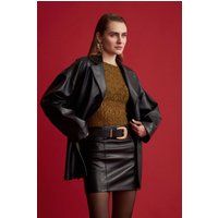 Spitzen-Strickbluse mit U-Boot-Ausschnitt