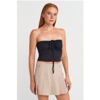 Gecropptes Bandeau-Top mit Raffung