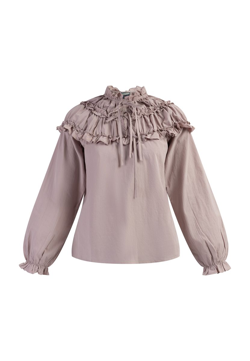 Romantische Baumwollbluse mit Rüschen