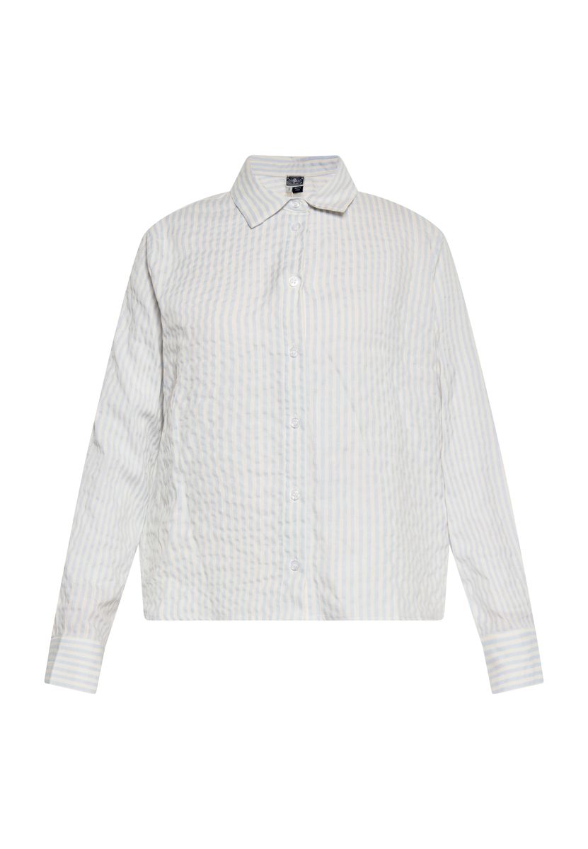 Gestreifte Seersucker-Bluse in Relaxed-Passform